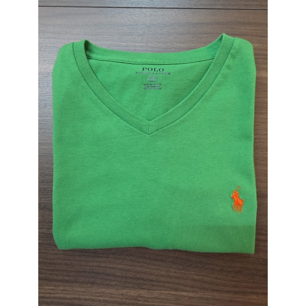 Polo Ralph Lauren T-shirt V-Neck Embroidered Logo Size Small